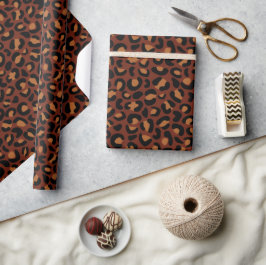 Papel De Presente Leopard Print para Ação de Graças Castanho sem Sei