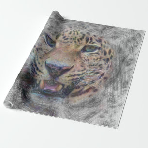 Papel De Presente leopardo animal artístico