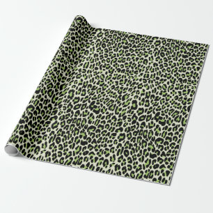 Papel De Presente Leopardo, animal chita verde