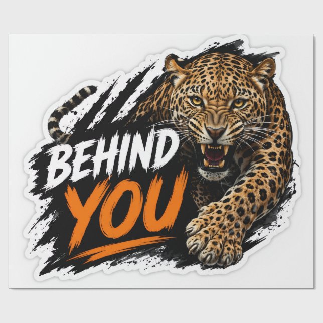Papel De Presente Leopardo Atrás de Você (Aberto)