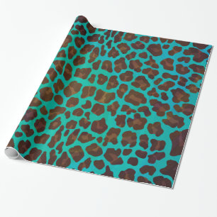 Papel De Presente Leopardo Brown e impressão da cerceta