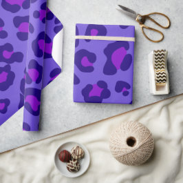 Papel De Presente Leopardo Roxo Elétrico