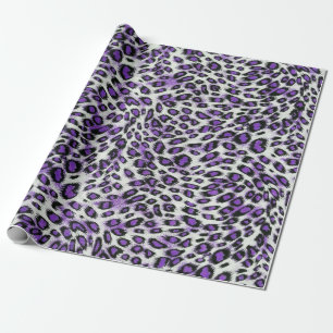 Papel De Presente Leopardo Roxo-Púrpura e Cuja Impressão É Feita