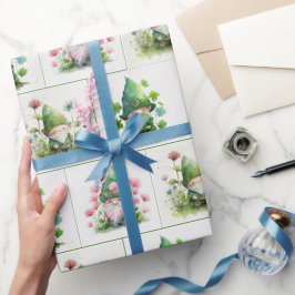 Papel De Presente Leprechauns e Shamrocks irlandeses