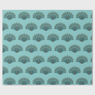 Papel De Presente Leque de Pena de Pavão com Olhos de Cobre