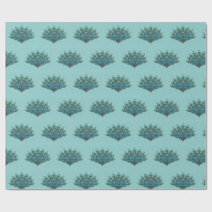 Papel De Presente Leque de Pena de Pavão em Vidro Colorido