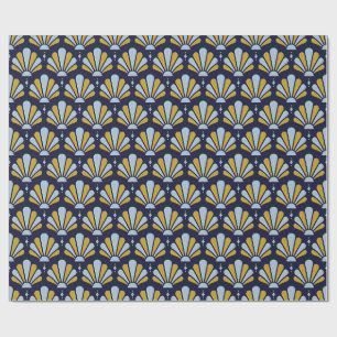 Papel De Presente Leque em forma de lágrima Art Déco à meia-noite, a