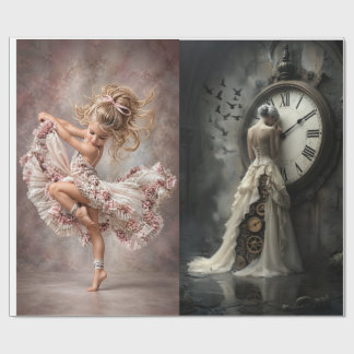 Papel De Presente Les duos ballerina & Marié - AG - Decoupage cadeau