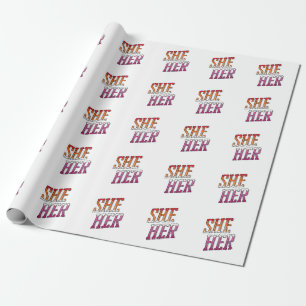 Papel De Presente Lésbica Pronuncia Ela
