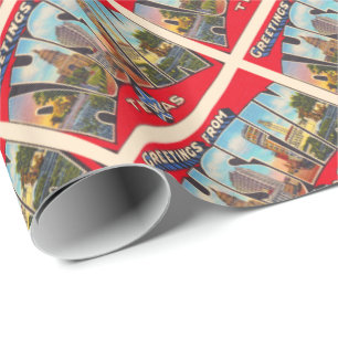 Papel De Presente Letra Austin Texas TX Vintage grande