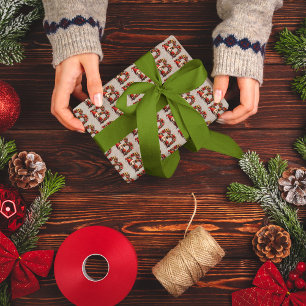 Papel De Presente Letra Festiva Elf de Natal Bonito B