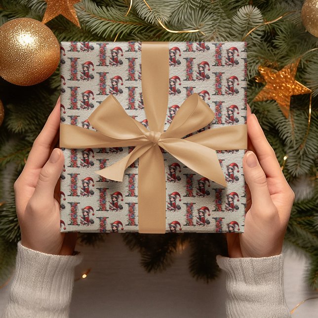 Papel De Presente Letra Festiva Festiva de Natal Bonita I (Criador carregado)