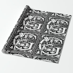 Papel De Presente Letra G Monograma Medieval Arte Nova