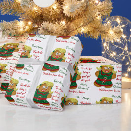 Papel De Presente Letra Gingercake Cookie de Papais noeis