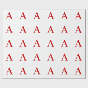 Papel De Presente Letra Inicial de Monograma Branco Moderno Simples
