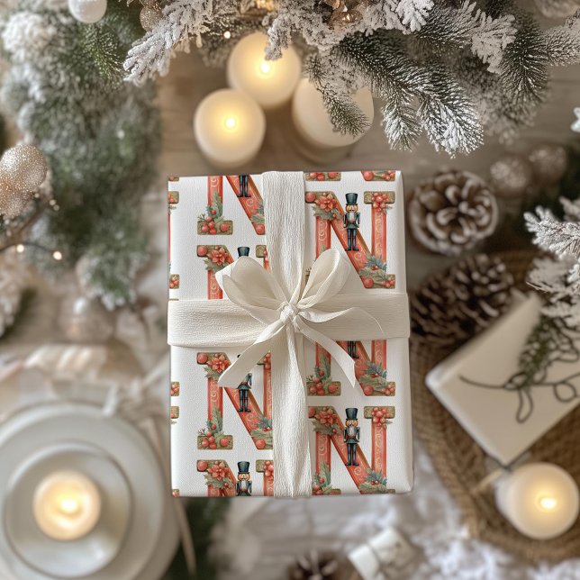 Papel De Presente Letra Nutcracker N Natal (Criador carregado)