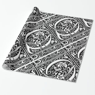 Papel De Presente Letra Q Monograma Medieval Arte Nova