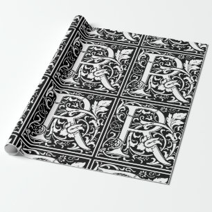 Papel De Presente Letra R Monograma Medieval Arte Nova