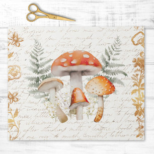 Papel De Presente Letra Whimsroom Forest Mushroom Vintage Decoupage