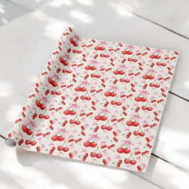 Papel De Presente Letras de bolhas de Arcos de cerejas do Coquette d