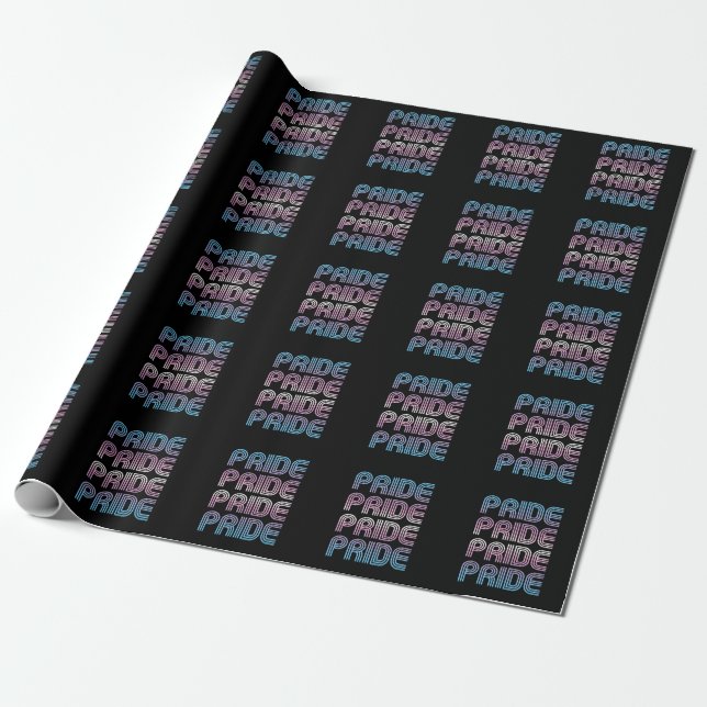 Papel De Presente Letras Orgulho Retro Trans (Desenrolado)