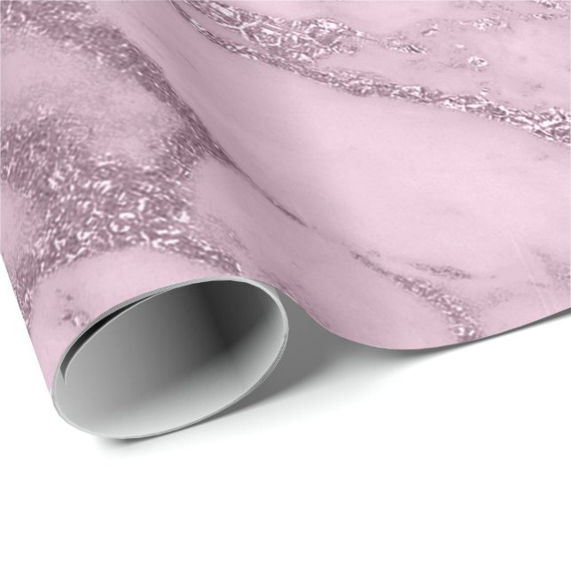 Papel De Presente Levander Mauve Marble Stone Abstrato Metalli (Ponta do rolo)