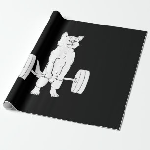 Papel De Presente Levantamento De Peso De Gatos E Giro