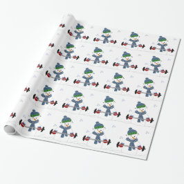Papel De Presente Levantamento de Peso de Snowman