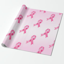 Papel De Presente Lg. de Consciência do Cancer da Fita Rosa