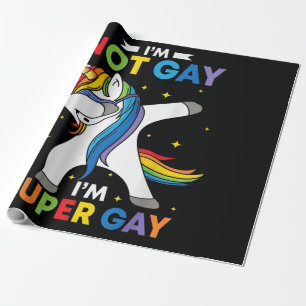 Papel De Presente LGBT Dabbing Unicorn Não Sou Gay Im Super Orgulho