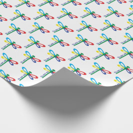Papel De Presente Libélula Autismo Voe do Seu Jeito Crianças Neuroin