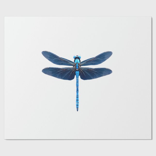 Papel De Presente Libélula Azul - Entusiasta de Insetos Animais da V (Aberto)
