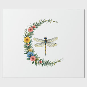 Papel De Presente Libélula Boho Lua Crescente Símbolo de Paz Hippie