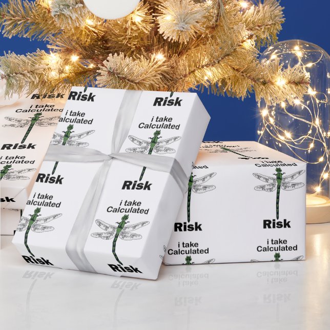 Papel De Presente Libélula Eu Assumo Risco Calculado Engraçado (Feriados)