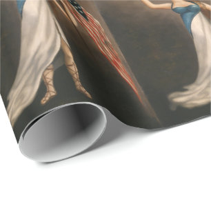 Papel De Presente Liberty Woman Eagle American Flag USA Oil Painting