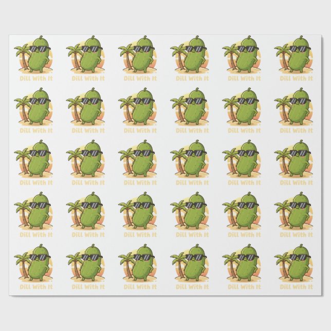 Papel De Presente Lidar com Isso Design de Meme de Pepino Engraçado  (Aberto)