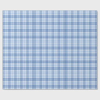 Papel De Presente Light Blue Windowpane Plaid