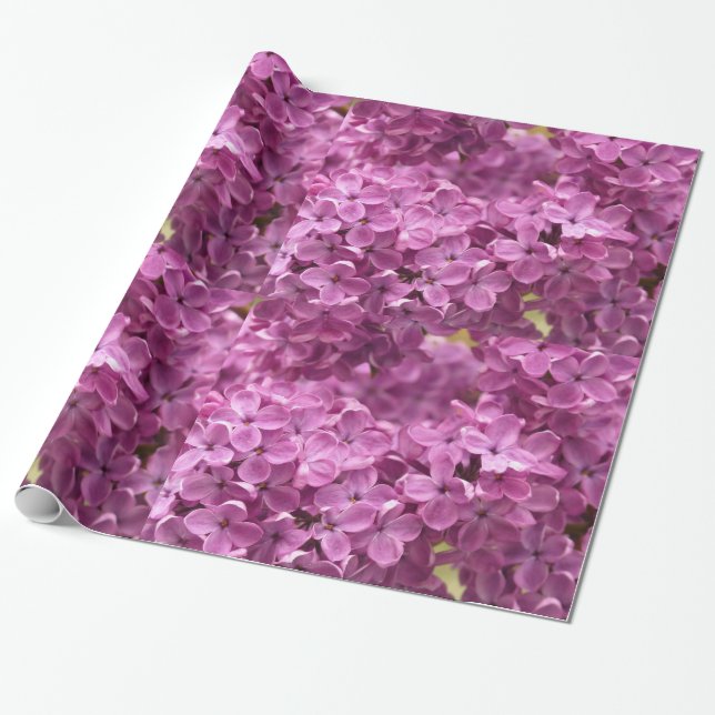 Papel De Presente Lilac Flowers Wraptor Paper (Desenrolado)