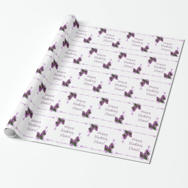 Papel De Presente Lilacs Wrapping Paper (Desenrolado)