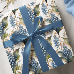 Papel De Presente Lily do Vale e Hawthorn Floral Pattern