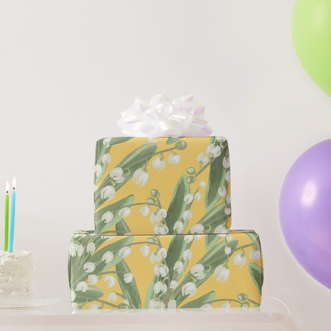 Papel De Presente Lily do vale Floral (Presentes para festas)