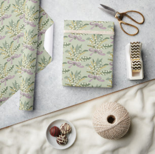 Papel De Presente Lily do Vale Floral