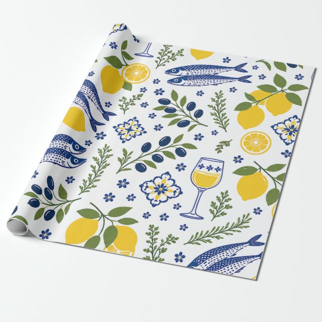 Papel de Presente Limão Costeiro (Desenrolado)