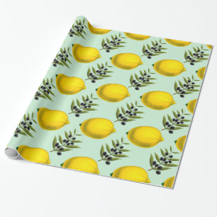 Papel De Presente Limão e azeitona para sempre
