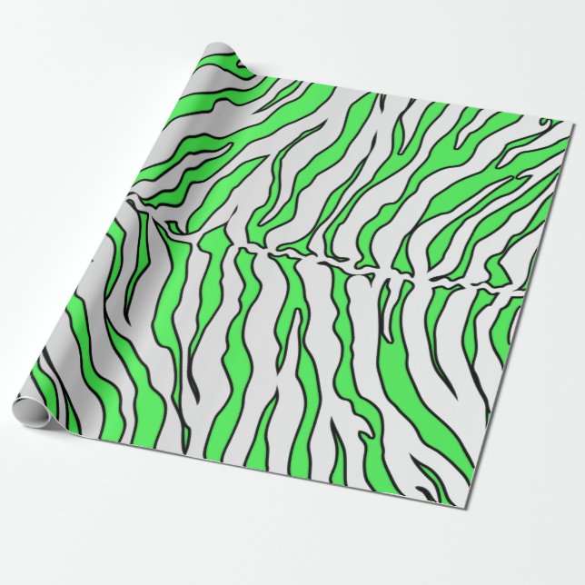 Papel De Presente Limão E Tigre Branco Impressão Animal (Desenrolado)