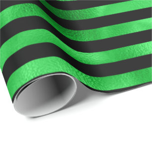 Papel De Presente Limão Esmeralda Verde Linhas Pretas