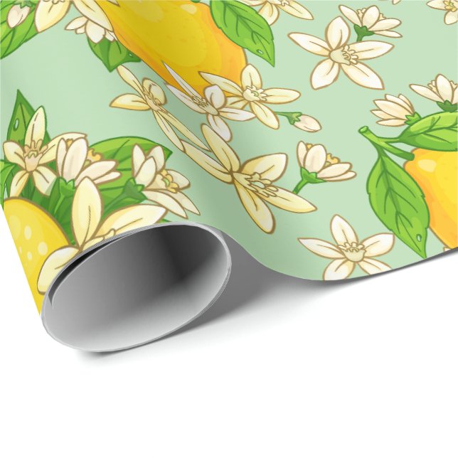 Papel De Presente limões amarelos (Ponta do rolo)