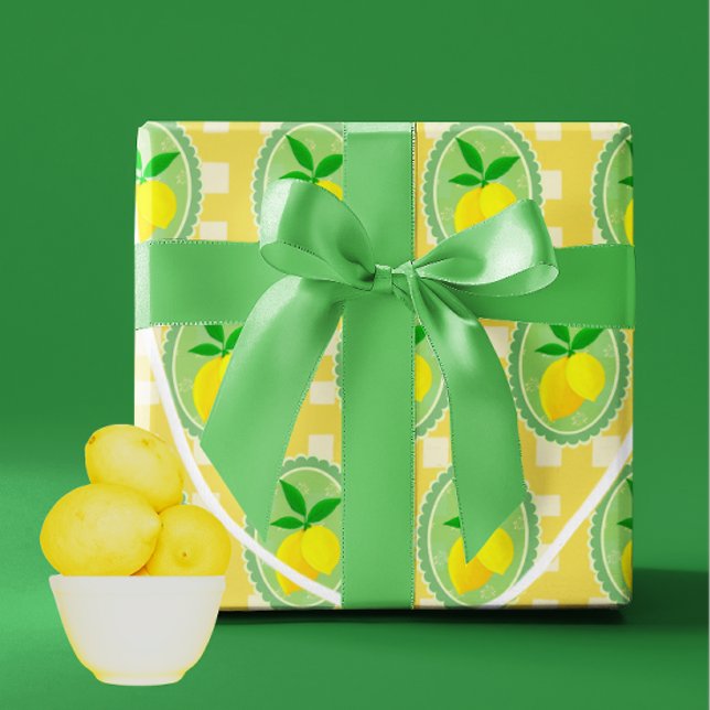 Papel De Presente Limões Amarelos Solares (Springtime fresh lemony wrapping paper!)