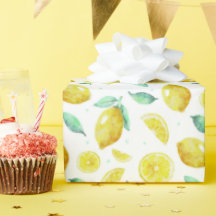 Limões de aquarelas e folhas de fundo branco