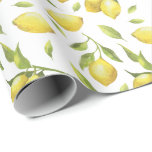 Papel De Presente Limões Vintage Watercolor e verde<br><div class="desc">Vintage Watercolor Lemons e Greenery Pattern Wraping Paper | Adicione um sotaque brilhante e festivo ao seu embrulho de presente com este belo papel de embrulho de limão. Apresenta limões de aquarela e folhagem. Este papel de embrulho de limão é perfeito para casamentos botânicos e de verão, chás de fraldas,...</div>